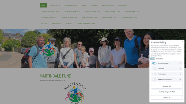 Screenshot of the Martindale Fund website