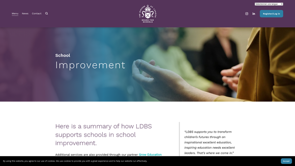 Screenshot of the The City And Diocese Of London Voluntary Schools Fund website