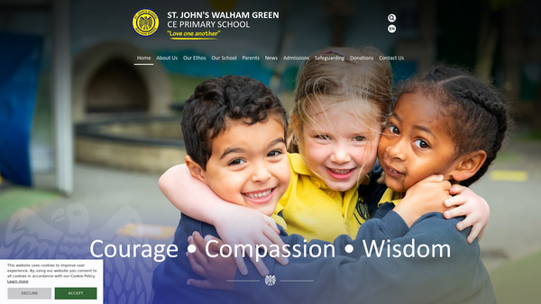 Screenshot of the St John's Church Of England School website