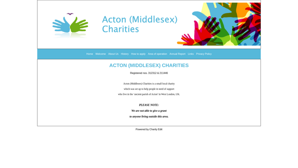Screenshot of the Acton (Middlesex) Educational Charity website