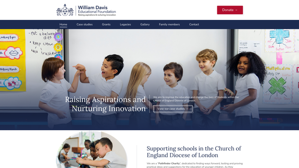 Screenshot of the William Davis's Educational Foundation website