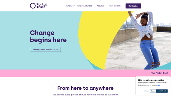 Screenshot of the The Portal Trust website