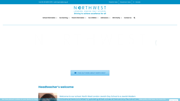 Screenshot of the North West London Jewish Day School website