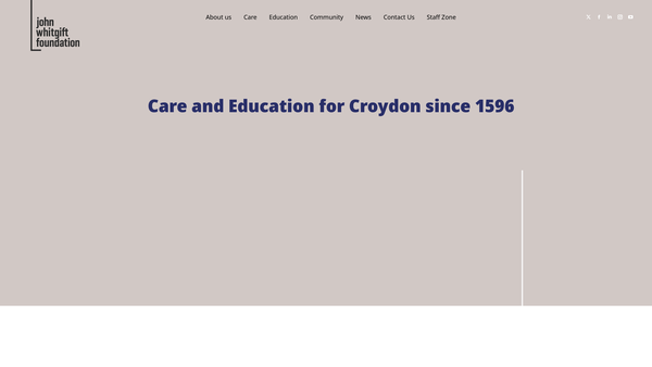 Screenshot of the The Whitgift Foundation website