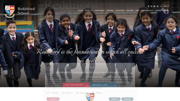 Screenshot of the The Reddiford School Charitable Trust website