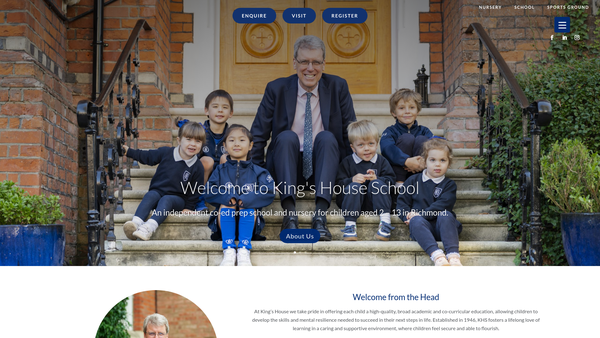Screenshot of the Kings House School Trust (Richmond) Limited website