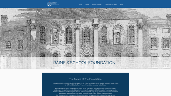 Screenshot of the Raine's School Foundation website