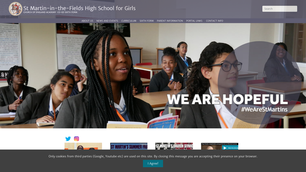 Screenshot of the St Martin-In-The-Fields High School For Girls website