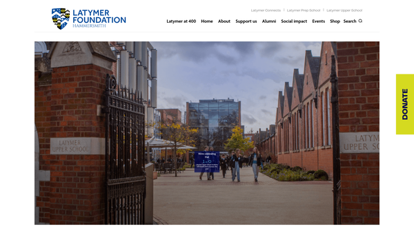 Screenshot of the Latymer Foundation At Hammersmith website