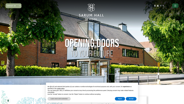 Screenshot of the Sarum Hall School Trust Limited website