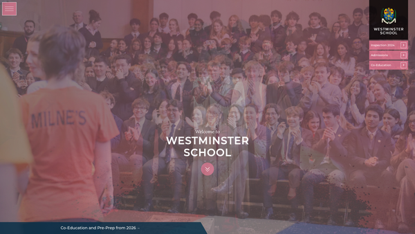 Screenshot of the St Peter's College (Otherwise Known As Westminster School) website