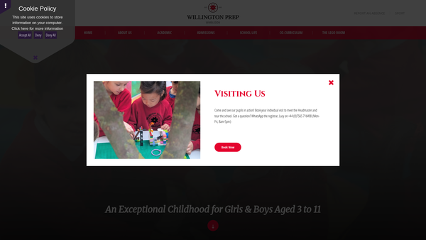 Screenshot of the Willington School Foundation Limited website