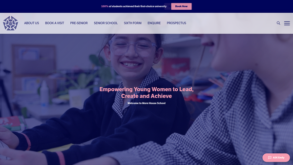 Screenshot of the More House Trust Ltd website