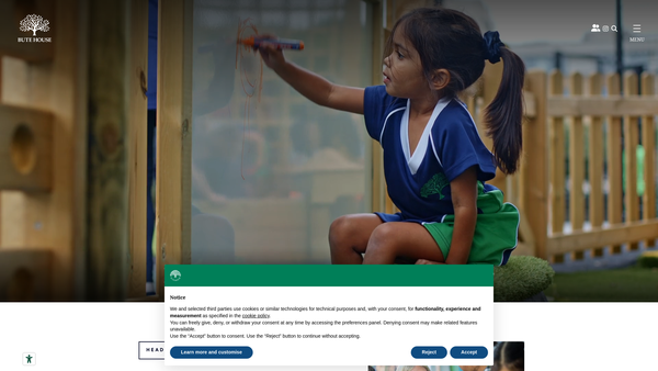 Screenshot of the Bute House Preparatory School For Girls Limited website