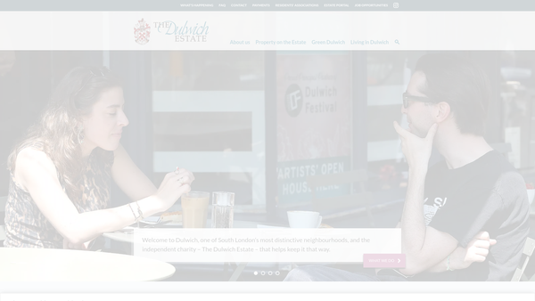 Screenshot of the The Dulwich Estate website