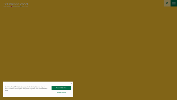 Screenshot of the St Helen's School, Northwood website