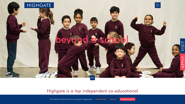 Screenshot of the Sir Roger Cholmeley's School At Highgate website