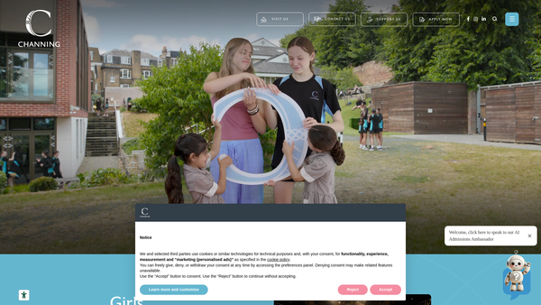 Screenshot of the Channing House Incorporated, Highgate website