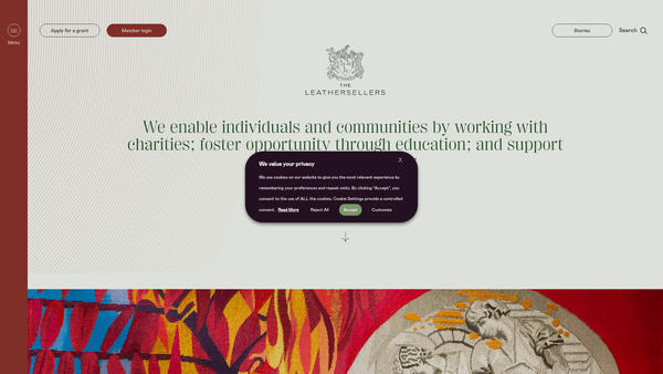 Screenshot of the National Leathersellers College website