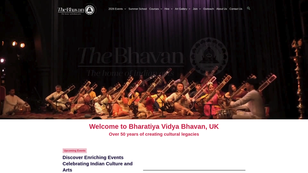 Screenshot of the Bharatiya Vidya Bhavan Limited website