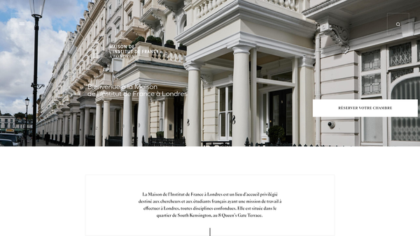 Screenshot of the Maison De L'institut De France A Londres (Fondation Edmond De Rothschild) website