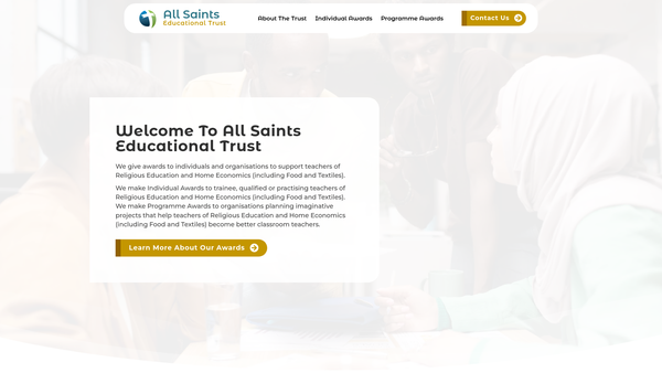 Screenshot of the The All Saints Educational Trust website
