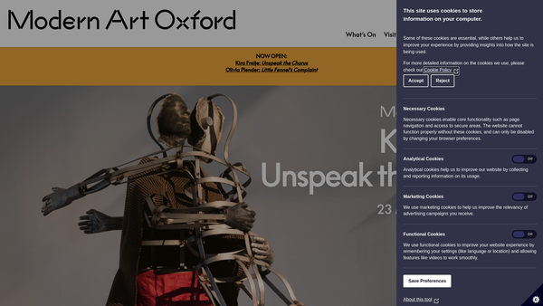 Screenshot of the Museum Of Modern Art Limited website