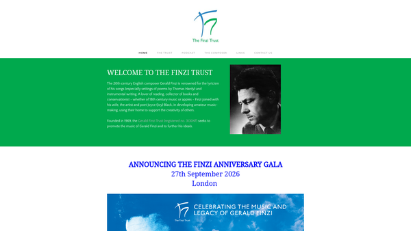 Screenshot of the Gerald Finzi Trust website