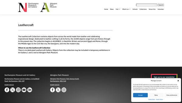 Screenshot of the The Leathercraft Trust website