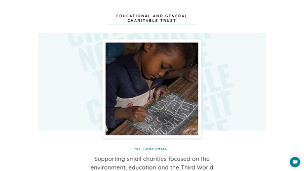 Screenshot of the Educational And General Charitable Trust website
