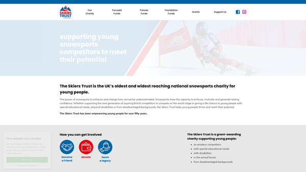 Screenshot of the Skiers Trust Of Great Britain Limited website