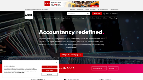Screenshot of the The Certified Accountants Educational Trust website
