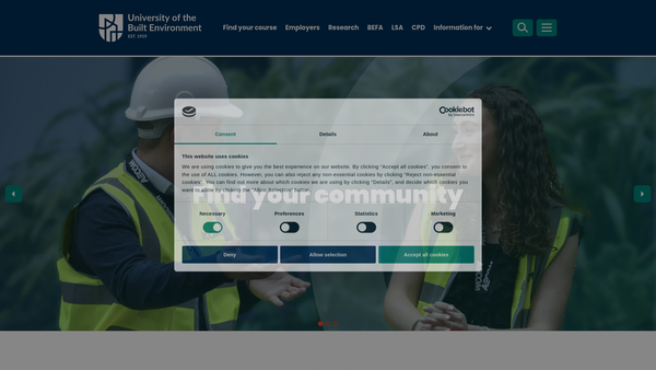 Screenshot of the University College Of Estate Management website