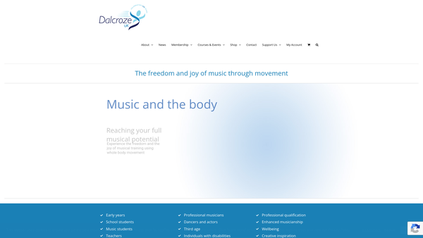 Screenshot of the The Dalcroze Society UK (Inc.) website