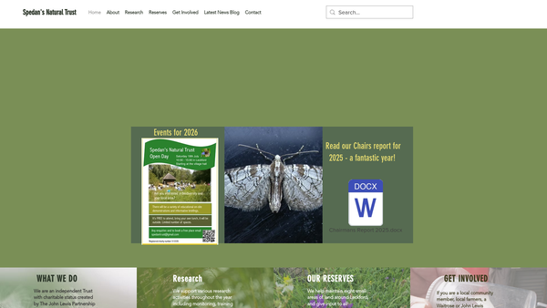 Screenshot of the The John Spedan Lewis Trust For The Advancement Of The Natural Sciences website