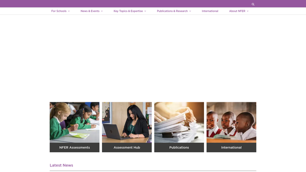 Screenshot of the The National Foundation For Educational Research In England And Wales website