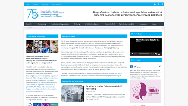 Screenshot of the Institute Of Science & Technology John Robinson Fund website