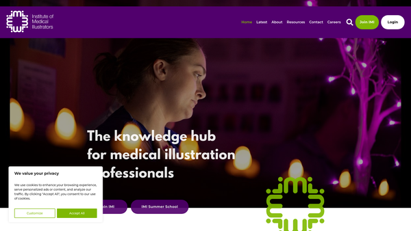 Screenshot of the Institute Of Medical Illustrators Limited website
