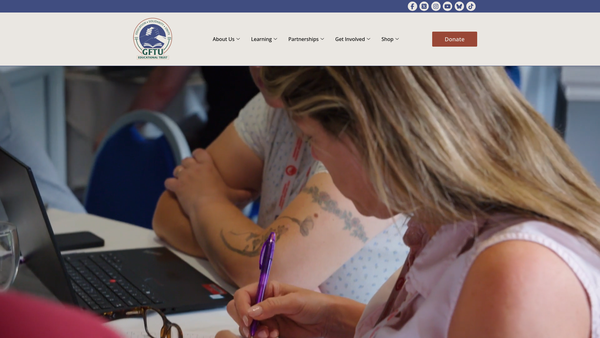 Screenshot of the General Federation Of Trade Unions Educational Trust website