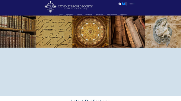 Screenshot of the The Catholic Record Society website