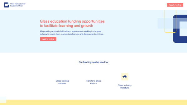 Screenshot of the Glass Manufacturers' Educational Trust website