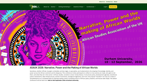 Screenshot of the African Studies Association Of The United Kingdom website