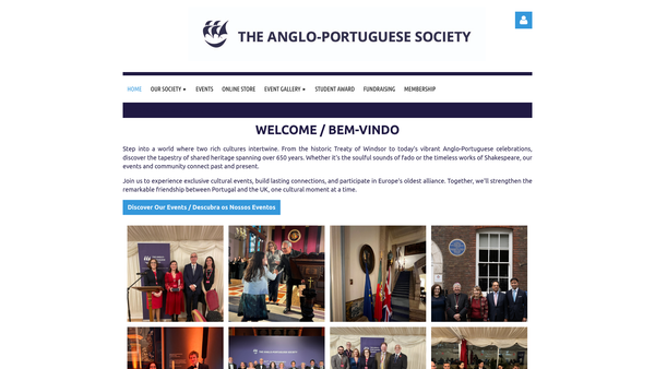 Screenshot of the The Anglo-Portuguese Society website