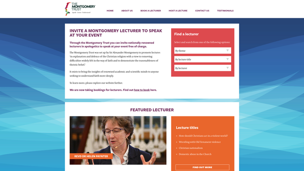 Screenshot of the Montgomery Lectureship Trust website