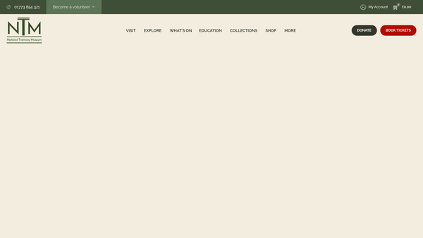 Screenshot of the The Tramway Museum Society website