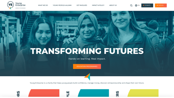 Screenshot of the Young Enterprise website