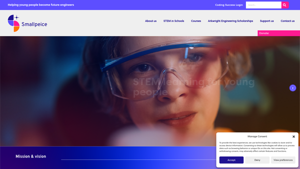 Screenshot of the Smallpeice Trust Limited website