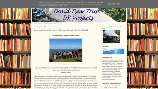 Screenshot of the David Tyler Trust website