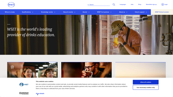 Screenshot of the Wine And Spirit Education Trust website