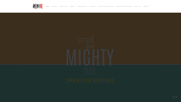 Screenshot of the Royal Society Of Painter-Printmakers website